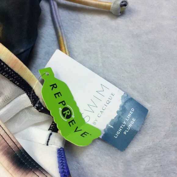 New! Swim by Cacique Tankini Top 40D Tie Dye Light Lined Plunge Underwired - Picture 11 of 16